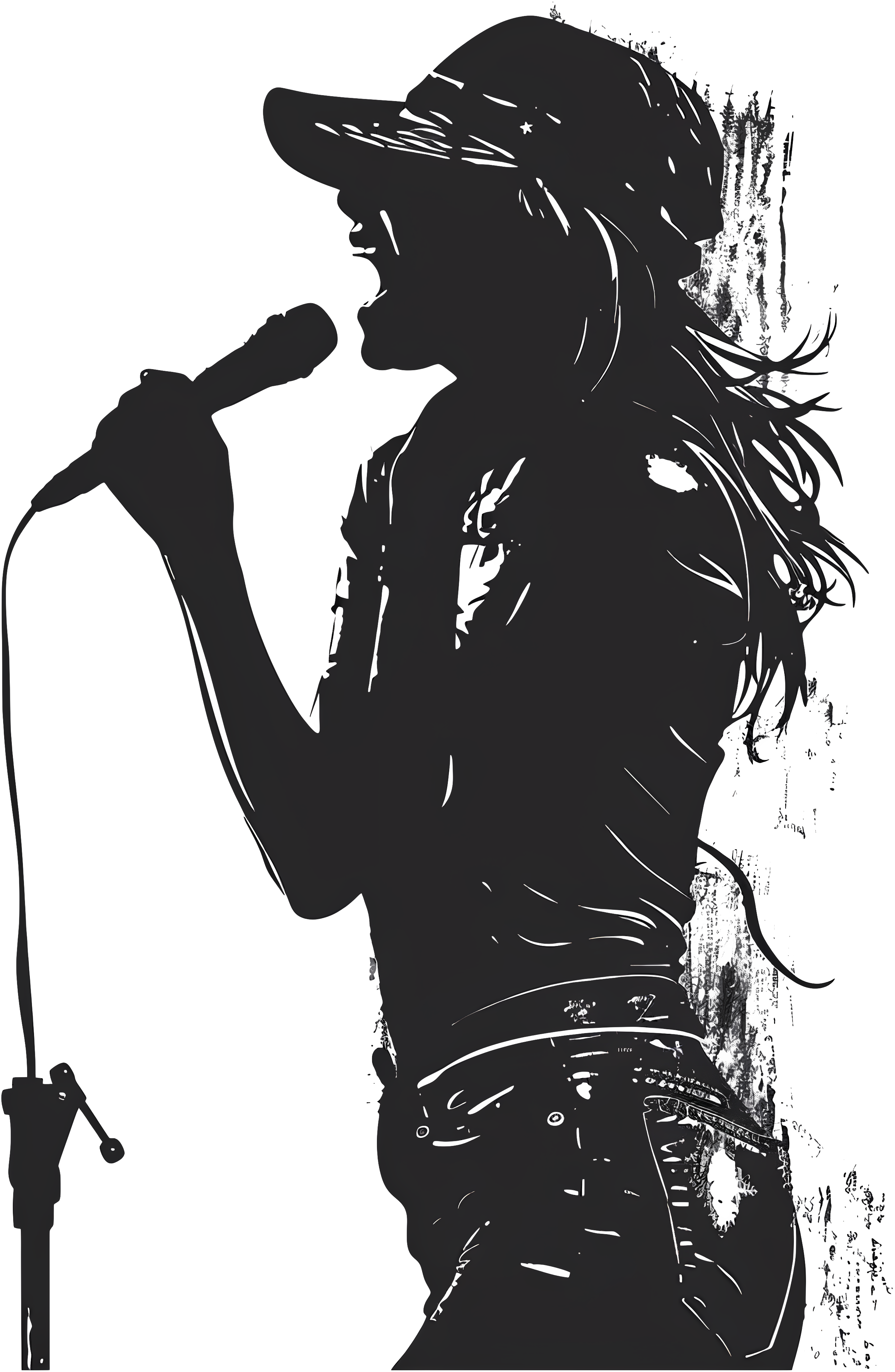 ragazza che canta al microfono